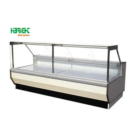 low energy stainless steel frost free cooling freezer Deli Serve Over Counter Chiller with glass body