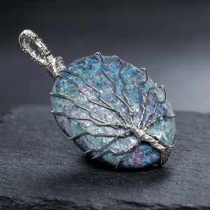 Colgante Unisex de Árbol de la Vida con Tres Piedras Talladas en Ágata y Cristal de Estrás, Estilo Religioso - Product Image 3