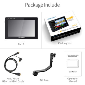 Feelworld Lut7 máy ảnh màn hình 2200nits xách tay 7 inch DSLR màn hình với 4K <span class=keywords><strong>HDMI</strong></span> đầu ra đầu vào IPS cho máy ảnh lĩnh vực màn hình - Product Image 6