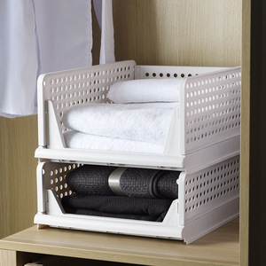 Storage Clothes Drawer Household Finishing Multifunctional Large Plastic Folding Storage Basket Clothes And Sundries Drawer Type Layered Wardrobe Sto