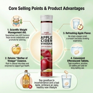 Comprimé effervescent <span class=keywords><strong>de</strong></span> <span class=keywords><strong>vinaigre</strong></span> <span class=keywords><strong>de</strong></span> cidre <span class=keywords><strong>de</strong></span> pomme naturel OEM avec ail, gingembre et <span class=keywords><strong>citron</strong></span> pour le soutien immunitaire - Product Image 4
