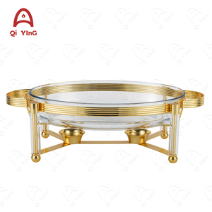 Nuevo lujo 3L servir platos de frotamiento <span class=keywords><strong>Buffet</strong></span> vidrio y acero inoxidable colgante calentador de alimentos Cheffing Catering plato fábrica - Product Image 5