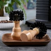 Accessoires à café, brosse de nettoyage pour bol à poudre de machine à café avec manche en bois