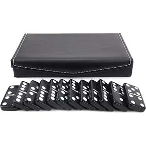 Профессиональный дорожный набор домино класса люкс в кожаном футляре из ПУ с меламиновыми фишками - Product Image 4