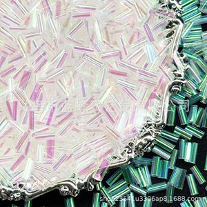 Vendita calda di perle di vetro fatto a mano fai da te accessori per gioielli colorato tubo e cristallo di perle di riso in vetro - Product Image 6