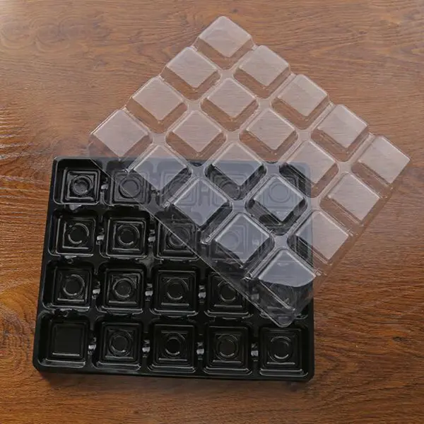Caixa de embalagem de chocolate de plástico transparente personalizada