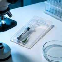 Kit d'emballage sous blister pour seringue à concentré botanique, injecteur en verre Luer Lock de 1 ml avec embout arrondi
