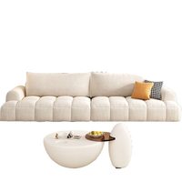 Koreanisches Lazy-Style Segmentiertes Würfelsofa mit Vollschwammfüllung, Mattweißem Stoff für Villa und Apartment