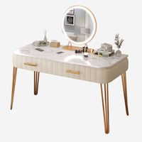 Ensemble table à coiffeuse en marbre blanc, style européen, meuble de chambre à coucher, comptoir