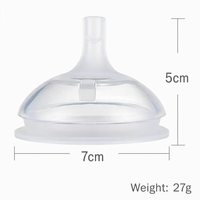 Vente en gros directe usine : Tétine en gel de silice à bec de canard de 7 cm à large ouverture, avec bille lestée et bec d'apprentissage à paille, débit moyen, pour bébés