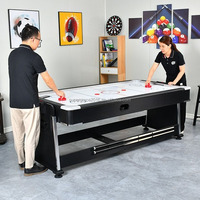 Mesa de Juego Moderna 4 en 1 de 7 pies, Equipo Deportivo de Interior de Gran Venta, Incluye Mesa de Billar, Hockey de Aire, Bolsillos de PVC y Rieles de MDF