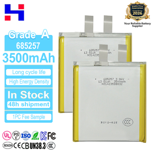 공장 직판 3.86V 685257 3500mAh 리튬 셀 OEM 802540 600mAh 25C 리포 배터리 (노트북, 마사지기, 페이셜 클렌징 브러쉬용) - Product Image 1