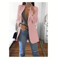 I-0522 Cardigan à col en V à manches longues et boutons, design tendance, élégant pour le bureau, costumes pour femmes, veste de blazer pour femme d'affaires