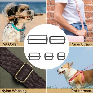 Coobigo – Lot de boucles coulissantes métalliques réglables et ajusteurs rectangulaires en pouces pour la fabrication de quincaillerie de sacs à main - Product Image 3