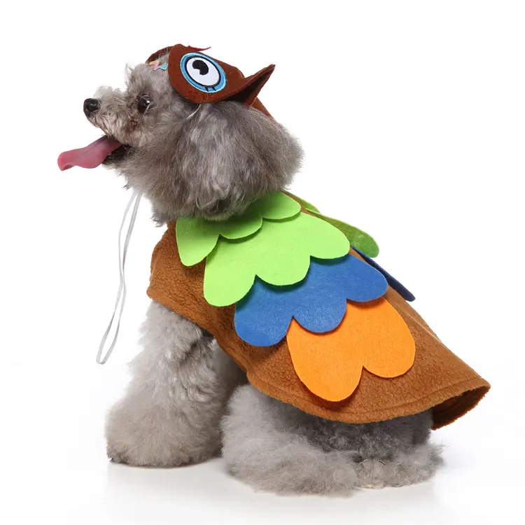 Baju Cosplay anjing cantik desain burung hantu, kostum Halloween hewan peliharaan harga pabrik Tiongkok
