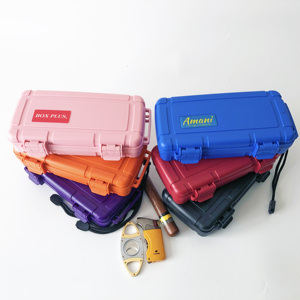 Manufacturer wholesale Hard Shell Plastic Cigar Case Portable Travel Humidor Cigar Box for Smoking
