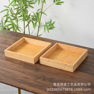Plateau de rangement carré en bois massif, 1 compartiment, non fini, réutilisable, pour le bureau ou le salon - Product Image 3