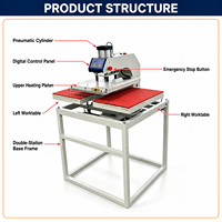 Presse à chaud double station 40x60 pour sublimation de t-shirts et transfert sur vêtements avec service OEM ODM personnalisé
