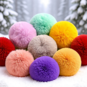 Faux <strong>Fur</strong> Pom Poms in Multiple Colors and Sizes for Clothing Hats Accessories and DIY Craft Projects - Product Image 1