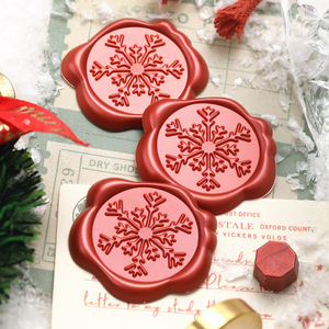 Autocollants en cire flocon de neige, impression en relief, forme irrégulière, autocollants décoratifs pour les fêtes, sceau de cire, matériau plastique - Product Image 3