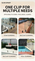 Mattschwarze Edelstahl-Quadrat-Spigots für Balkon-Treppengeländer-Systeme - Modernes Design Rostbeständig Bodenmontiert