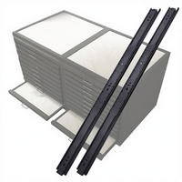 4515 Rails coulissants à amortissement étendu en trois sections en acier laminé à froid pour meuble sous escalier 60-120 cm, meuble à chaussures/vin/présentoir