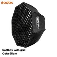 Godox Softbox octogonal de 95 cm avec grille nid d'abeille et monture Bowens pour éclairage photo en studio, accessoires de photographie