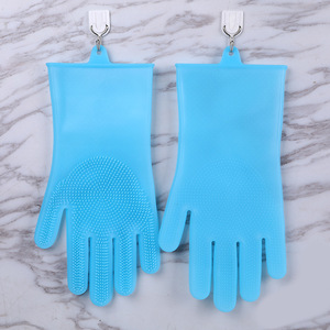 Gants de lavage de vaisselle en silicone antidérapants, anti-chaleur et imperméables pour le nettoyage de la cuisine - Product Image 2