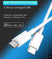 Kabel Pengisian Cepat USB Type C 3A 3ft 1M 60W dengan Pelindung PVC dan Perisai Foil untuk Ponsel iOS Stok Tersedia