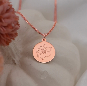 Vendita calda collana pendente con narciso in oro 18k realizzata a mano gioielli di fiori di primavera regalo perfetto simbolo di nuovi inizi - Product Image 5