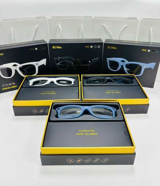AIMB S2 Max Smart Glasses 8MP Camera Anti-Shake 1200P Video Recorder Wireless First-Person View Interchangeable Lenses AI 290mAh