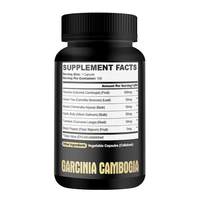 Capsules de Garcinia Cambogia sur mesure OEM 300mg 6-en-1 Thé Vert Arjuna Curcuma Métabolisme Soutien Corporel Sain Naturel Adulte