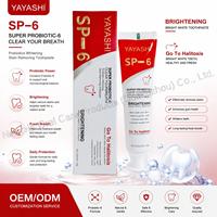 YAYASHI SP-6 Pasta Gigi Super Probiotik 6 120g, Probiotik Multi-Tanaman Penangkal Bau Mulut, Pemutih Gigi Penghilang Noda
