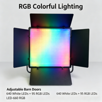Lumière vidéo LED 660 PRO professionnelle RGB 40W, panneau dimmable pour studio photo, éclairage pour diffusion en direct et création de contenu