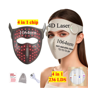 Máscara de Terapia de Luz Roja Inalámbrica AQSHE M3LASER <span class=keywords><strong>4D</strong></span> 460 665 850 1064nm <span class=keywords><strong>4D</strong></span>, Máscara de Cuidado de la Piel con Fotones, Silicona Médica Suave con LED para Spa - Product Image 1