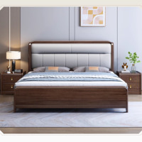 Lit en bois haut de gamme entièrement en bois massif 1,8 mètre Lit rembourré en cuir véritable Vente directe d'usine Lit de style chinois