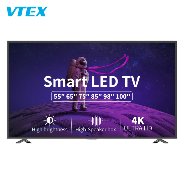 Vtex Low Moq Smart Flat Led 65 Inch 4K Uhd 3840X2160 Home Led Smart Television Android Tv
