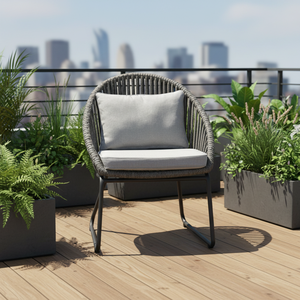 Chaise longue en aluminium Webbing Baron Bory <span class=keywords><strong>de</strong></span> style moderne, brun carbone - Product Image 4