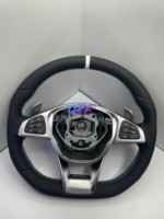 Volant de course en fibre de carbone personnalisé, bouton de klaxon sport pour Mercedes-Benz AMG Classe E G W204 W212 CLA GLA CLK CLS