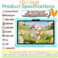 Nouvelle tablette éducative pour enfants de 10,1 pouces, emplacement pour carte SIM, 4 Go + 64 Go, processeur MTK Octa Core, batterie 4000 mAh, Wi-Fi, Android 12, appareil photo 2 MP + 5 MP