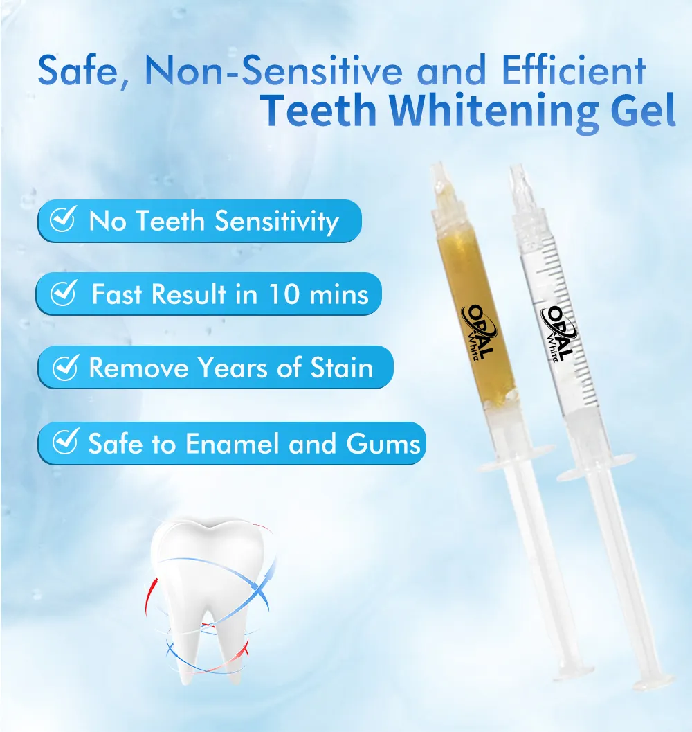 เจลฟอกสีฟันมืออาชีพ 44% Hp ทันตกรรมฟอกสีฟันเจลร้านเสริมสวยใช้เจลฟอกสีฟันที่ไม่ใช่เปอร์ออกไซด์จากธรรมชาติทั้งหมด
