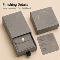 Boîtes cadeaux rigides personnalisées pour bijoux, boîte en carton avec laminage mat et dorure à chaud, avec pochette en microfibre pour l'emballage de bijoux en détail