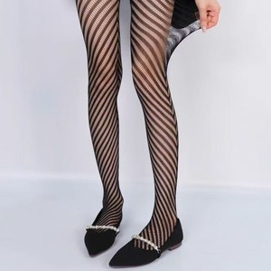 Summer Jacquard Openwork Fishnet Stockings Black 15D Thin Sheer Women's Pantyhose Diamond Pattern High Elastic - Product Image 3