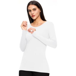 FOXA 3 Pack Underscrub <b>Long</b> <b>Sleeve</b> Women Crew Neck Scrub <b>Undershirts</b> Moisture Wicking Knitted Fabric Casual Everyday Wear - Product Image 6