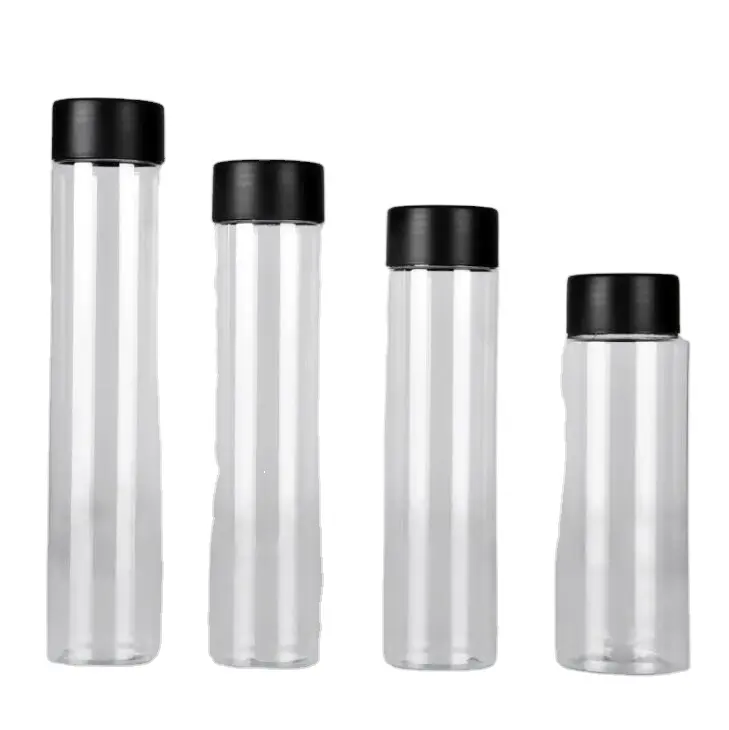 Wholesale Disposable Pet Plastic Juice Beverage Bottle Empty Transparent Plastic Water Bottle With Lid