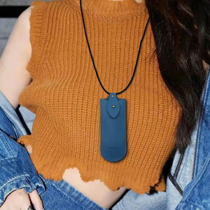 Da Kính mát trường hợp xách tay mỏng kính trường hợp trọng lượng nhẹ du lịch mềm Kính mắt chủ Pouch với dây đeo cổ - Product Image 1