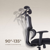 Chaise de bureau ergonomique en maille OEM ODM de luxe pour PDG, directeur, manager, chaise de conférence avec appui-tête 4D et soutien lombaire adaptatif