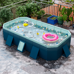 Piscina Fuori Terra Grande da 160cm, 180cm, 210cm, 260cm, 300cm, Piscina Portatile per Bambini con Accessori - Product Image 6