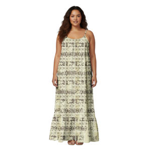 Vestido Largo de Moda Aloha de Island Custom Clothes para Mujer, Vestido Holgado de Sirena Samoana, Vestidos Halter Polinesios para Mujer, Tapa - Product Image 6