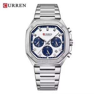 Reloj CURREN 8459 para Hombre, Superventas, Esfera Blanca con Cronógrafo, Estilo Deportivo Clásico, Manecillas Luminosas, Relojes de Cuarzo - Product Image 1